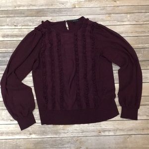 Maroon ruffle sweater